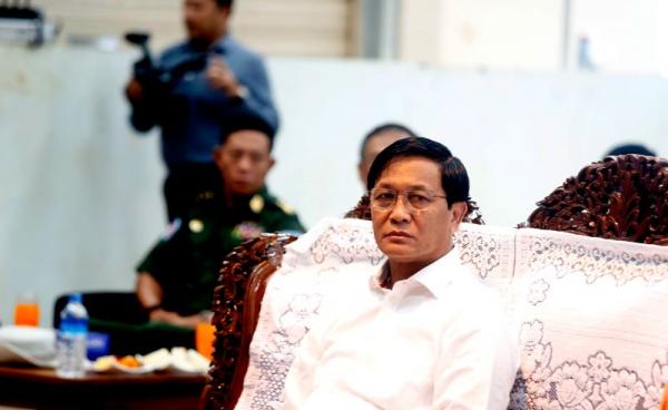 Myanmar Vice President Henry Van Thio visits the Kaladan Multi-Modal Transit Transport Project in Sittwe, Rakhine State, Western Myanmar, 12 October 2018. Photo: Nyunt Win/EPA