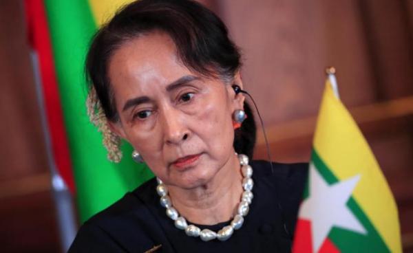 Myanmar's State Counsellor Aung San Suu Kyi attends the joint press announcement of the Japan-Mekong Summit Meeting at the Akasaka Palace State Guest House in Tokyo, Japan, 09 October 2018. Photo: EPA