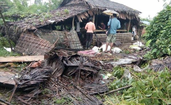 A house is taken down  