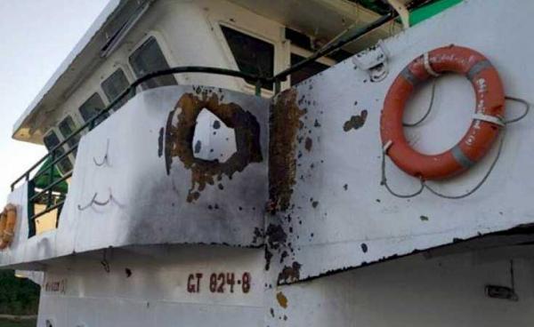 The AA also attacked six vessels including the Tatmadaw navy crafts in Kaladan River on 22 November. (Photo - The Commander-in-Chef's Office)