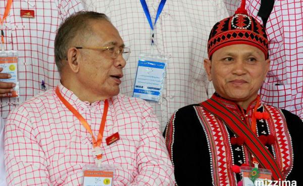 NMSP Chairman Nai Htaw Mon (left) and LDU Chairman Kya Khun Sar (right) (Photo: Min Min/Mizzima)
