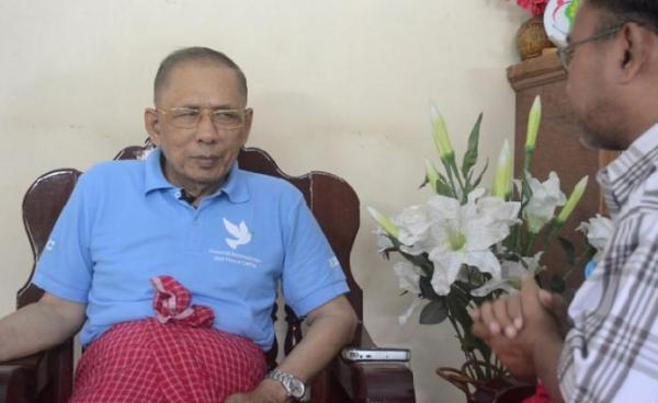 The Mon News Agency interviews the New Mon State Party (NMSP) chair (Photo – MNA)