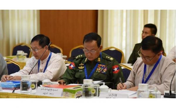 The MNLA’s chief of staff Maj-Gen Layi Gakao (left) attends the 18th meeting of the JMC-U (photo/Facebook)