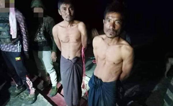 ဖမ်းဆီးခံခဲ့ရသည့် ဦးခင်မောင်လှနှင့် ဦးကျော်နိုင်/ ဓာတ်ပုံ - ဦးအောင်သောင်းရွှေ