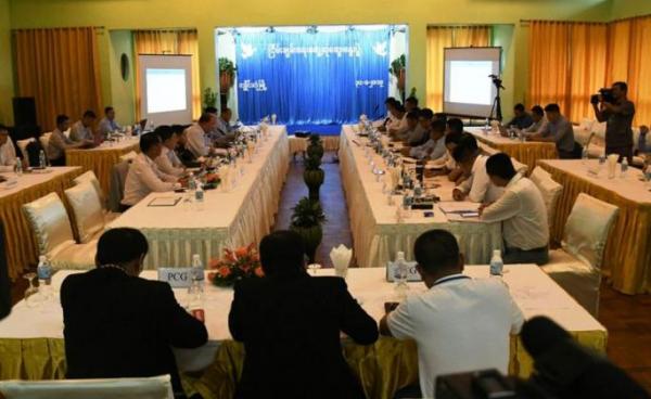 National Reconciliation and Peace Centre (NRPC) holds talks with representatives of the four ethnic armed groups KIO, PSLF, MNTJP and ULA over ceasefire. Photo: MNA