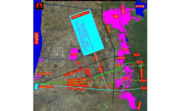 နိုင်ငံတကာအဆင့်မီ အပြည်ပြည်ဆိုင်ရာလေဆိပ် နှင့် ဆိပ်ကမ်း စီမံကိန်း မြေပုံ  (IMNA)