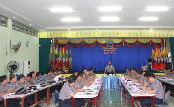  မွန်ပြည်နယ်ရဲတပ်ဖွဲ့ လုပ်ငန်းညှိနှိုင်းအစည်းအဝေး(photo/Mon State Police Office)