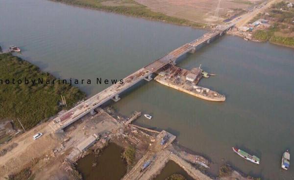  ပုဏ္ဍားကျွန်း- ရသေ့တောင်လမ်းပေါ်ရှိ ရသေ့တောင်တံတား တည်ဆောက်နေမှု