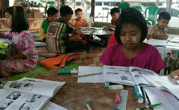 ရန်ကုန်နွေရာသီမွန်စာပေသင်တန်းတစ်နေရာ(photo: MNA)