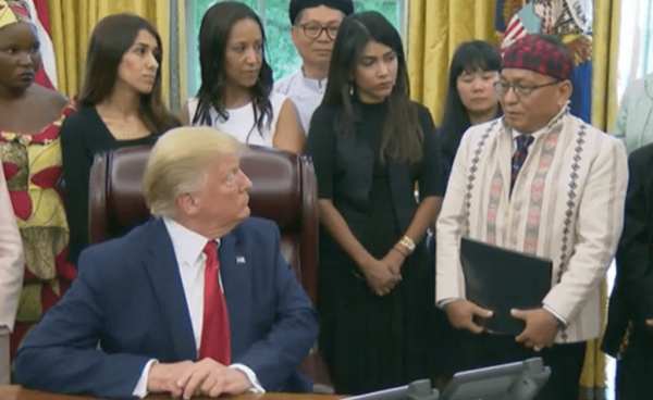 US President Trump received Kachin Baptist leader Rev. Dr. Hkalam Samson at the White House on July 18, 2019