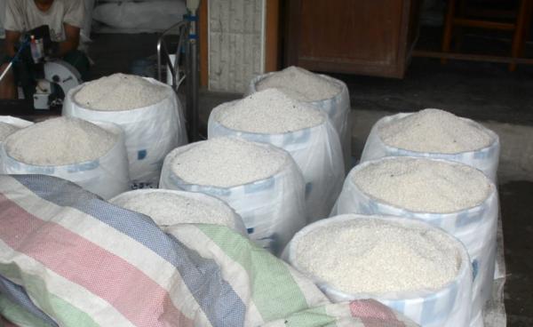 Rice seen on sales at a market