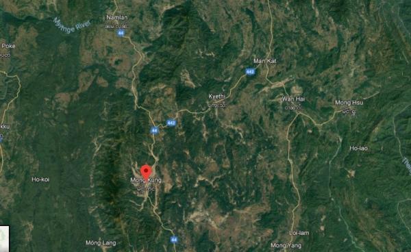 မိုင်းကိုင်မြို့အားအထက်မှမြင်တွေ့ရပုံ (Photo- Google earth)