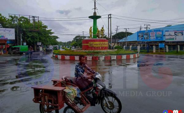 စစ်တွေမြို့ လမ်းမကြီးတစ်နေရာကို တွေ့ရစဉ်။