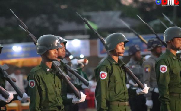 Soldiers seen at the 72nd Anniversary of Independence Day (Photo - Toe Myat)