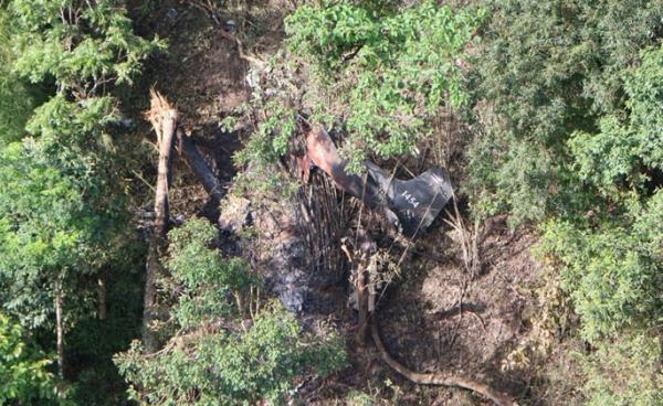 A surveillance plane of the Thai army crash on Thailand-Myanmar border area (Photo: Khao Sod)