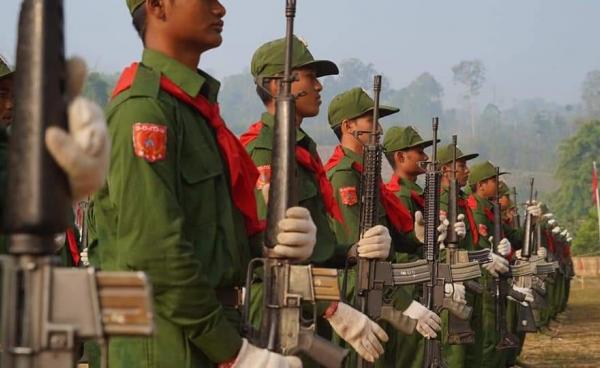 ၇‌၄ ကြိမ်‌မြောက် မွန်အမျိုးသားနေ့ကို မွန်ပြည်သစ်ပါတီဌာနချုပ်မှာ ကျင်းပခဲ့စဉ်။