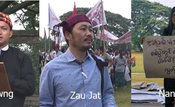Three Kachin Youth protest leaders (photo: KNG)