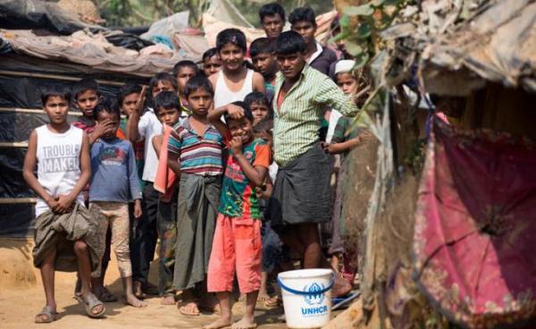 Rohingya refugees in the Kutupalong Rohingya refugee camp, in Cox's Bazar, Bangladesh. Photo: Peter Klaunzer/EPA