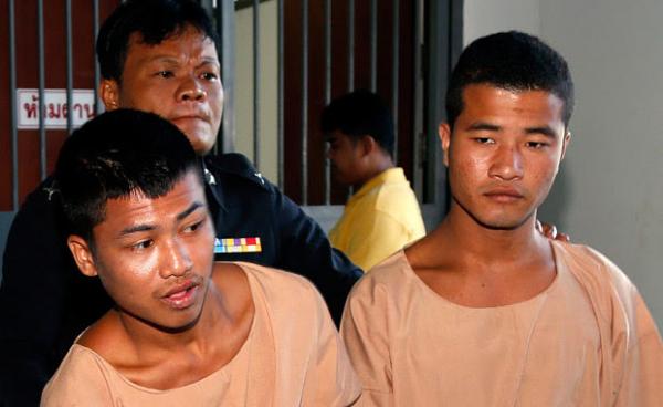 Win Zaw Tun (Left) and Zaw Lin (Right) during their court appearance. Photo: EPA