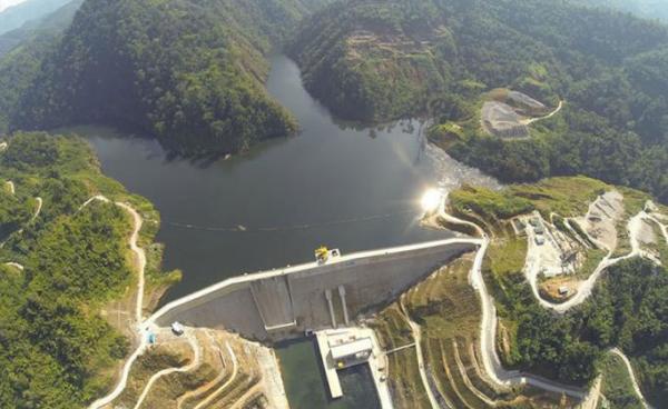 The aerial view of Upper Paunglaung hydroelectric power project in Nay Pyi Taw council area, Pyinmana township. Photo: Ministry of Electric Power