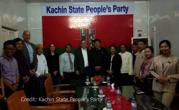 US Ambassador Mr. Scot Marciel (center) met KSPP leaders in Myitkyina, the capital of Kachin state on Nov. 13, 2019.