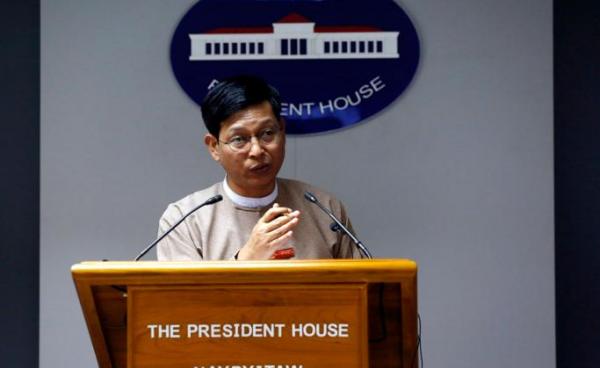 Myanmar's government spokesman Zaw Htay. Photo: EPA