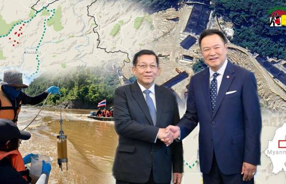 ဓါတ်ပုံ - (နယ်စပ်ဖြတ်ကျော်မြစ်ရေကိစ္စ စစ်အုပ်စုခေါင်းဆောင်နှင့် ထိုင်းဝန်ကြီးချုပ် လက်မှတ်ထိုး / Crd)