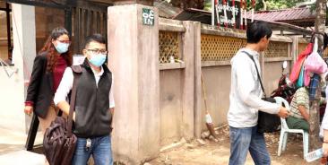 Caption : Three artists were released from jail on bail by Myitkyina court on April 30, 2020.